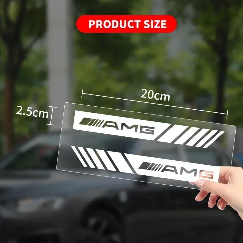2PCS Car Badge Rearview Mirror Decor Sticker Vehicle Body Refit Decal For Mercedes benz AMG W204 W203 W212 W211 W124 W210 GLC E