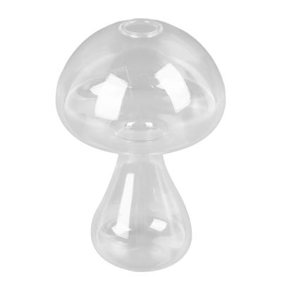 Vaso in vetro a forma di fungo carino Vaso per fiori per piante idroponiche Trasparente a forma di fungo per