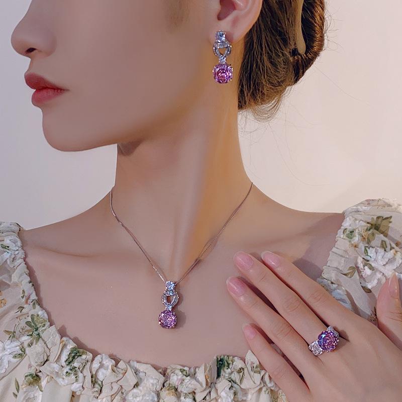 2026 Huabi Jewelry Copper Bottom Gold Plated Simulation Millennium Cut Dry Rose Round Vintage Set Main 12 * 12