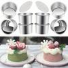 2pcs 2-Inch Mini Cake Pans Set - Non-Stick Removable Base for Cheesecakes, Cupcakes, Desserts