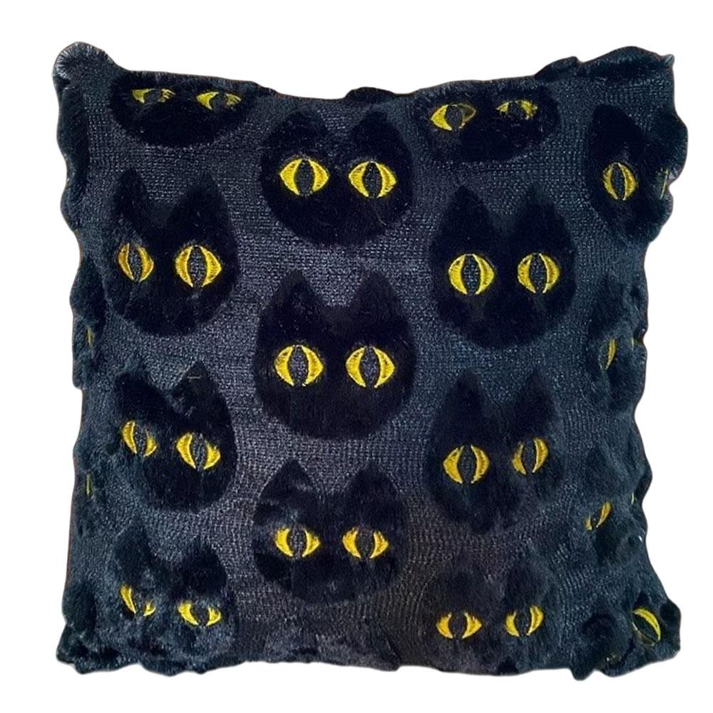 Halloween Plush Faux Fur Pillowcase Washable Ghost&Pumpkin Pillow Cover Throw Pillow Cover for Couch Sofa Bedroom Home Decor