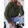 Übergröße Pullover Mode Hoher Kragen Locker Zopf Langarm Damen Strickware