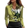 TIFICY Camicette e camicie con collo a polo a maniche lunghe con stampa tinta unita primavera autunno moda casual da donna