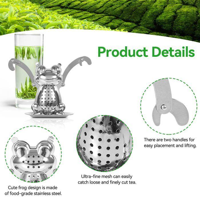 Accessoire de cuisine - herchr - infuseur à thé en acier inoxydable - forme de grenouille - pratique et mignon