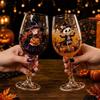 Vintage Kieliszek do Wina Halloweenowy Wzór Ducha Nóżka Szkło Festiwalowe Party Napoje Szkło Premium Kielich Zestaw Barowy Świąteczny