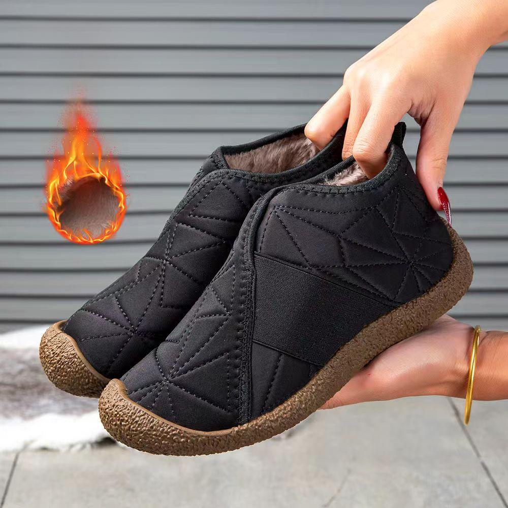 

Зимние туфли на высоком толстом каблуке для мам, мягкая подошва, удобные, легкие, с круглым носком, Мэри Джейн, парусиновые женские туфли 39 чёрный