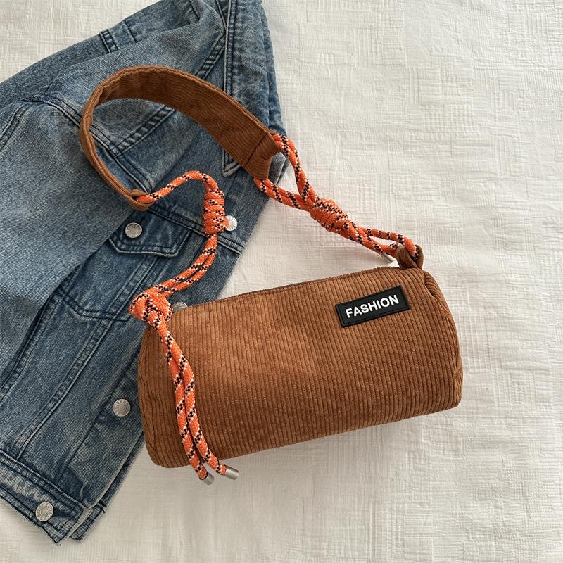 Cotton Pillow Crossbody Bag for Women Solid Color Shoulder Handbag