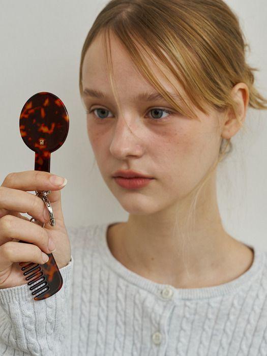 Второй [НАБОР] Брелок-дуэт: зеркало и расческа, Набор Elva_ 2 цвета Black