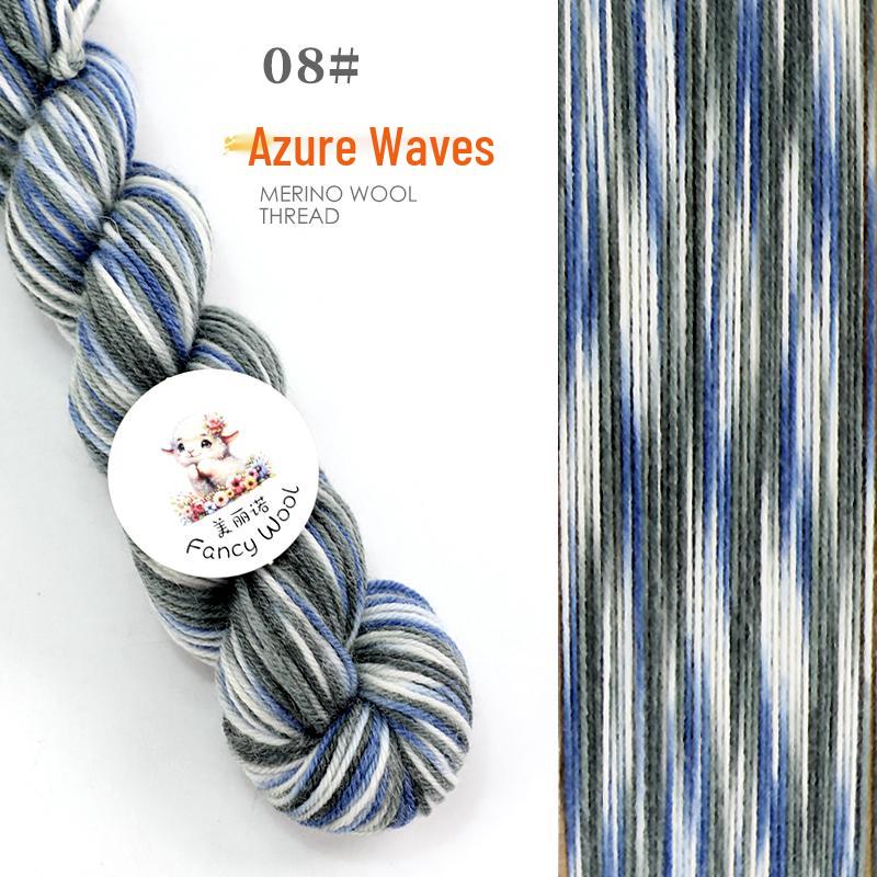 Hand-Dyed Variegated Wool Yarn: Ideal for DIY Knitting, Medium-Thickness Cotton, and Wool Blend for Hats and Scarves