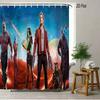 Rocket Raccoon & Groot Guardians Of The Galaxy Space Battle Waterproof Shower Curtain For Cosmic Bathroom Decor
