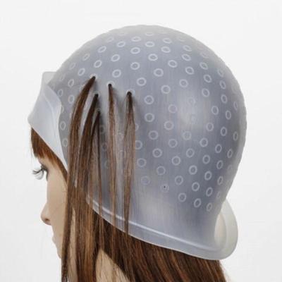 Gorro reutilizable para teñir el cabello, gorro para teñir, glaseado blanco con ganchos, Color inclinado