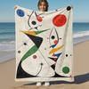 1PC Abstract ArtOutdoor Flannel Blanket - Soft Plush Decor for Picnics, Camping, Bedroom, Playroom, Office, or Lunch Break 1246A