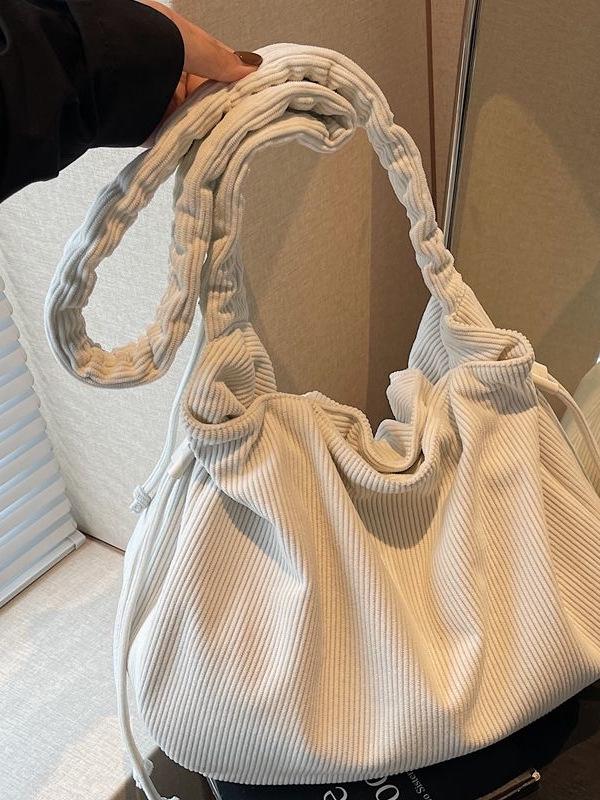 Kord Umhängetasche für Damen im koreanischen Stil: Handtasche mit großem Fassungsvermögen, lässig, für Reisen und Einkaufen