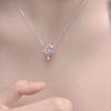 Hult Rhinestone Dobbelt Stjerne Halskæde Kvinder Kraveben Kæde Designfølelse Til Kæreste Fest Smykker Valentinsdag Gave