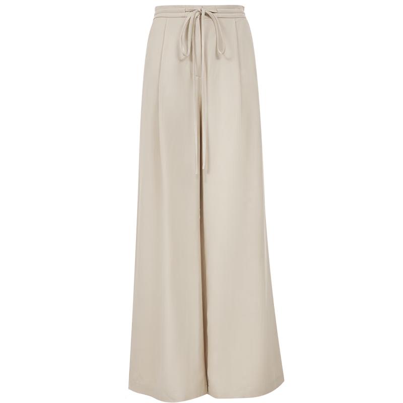 VEROMODA 2025 Spring Lyocell-Linen Blend Drawstring Straight Leg Pants