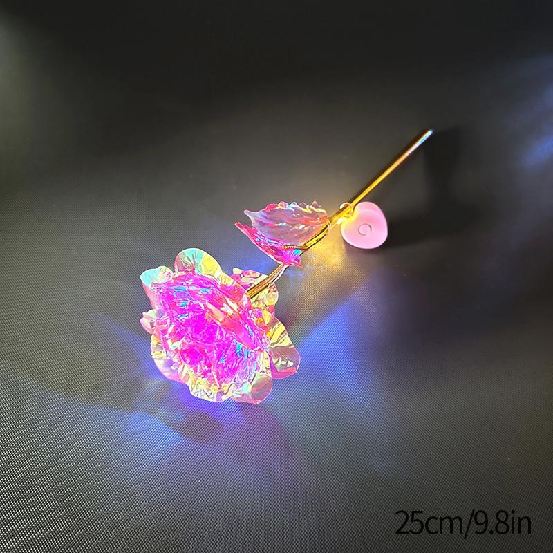 Eternal Flower Galaxy Rose Gift Items Artificial Flowers In Transparent Dome Valentine'S Day Present Vivid Foil Rose Desktop Ornament