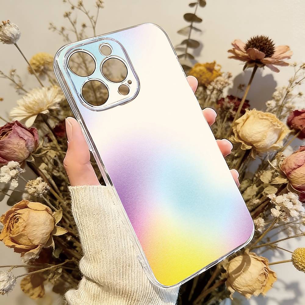

Color Gradient Phone Case For iPhone 17 16 15 14 13 12 11 Mini Pro Max Plus Transparent Cover iPhone17air