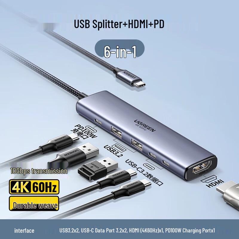 Ugreen 6-in-1 USB-C Docking Station