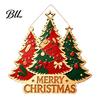 Multi Layered Tree Wall Art Christmas Wooden Sign Hanging Ornament, Multi-Layer Wood Plaque Rustic Holiday Decor with Rope, Merry Festive Door