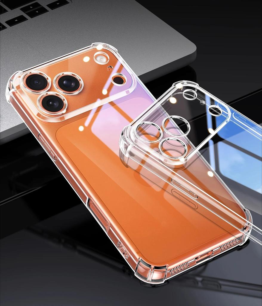 EUCAGR Airbag Transparent TPU Case For iPhone 17 Air 16e 15 14 Pro Max Plus13 12 11 S XR 7 8 6S Cover Clear Shell Coque Fundas
