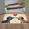 1PC Cute Dachshund Door Mats Kitchen Rugs Non-Slip Pop Arts Design Living Room Rugs Bath Mat Carpet for Home Sink Laundry Decor