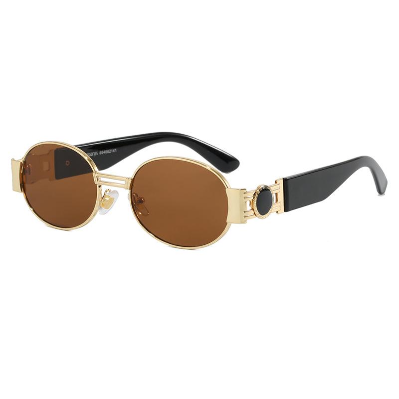 Round Frame Sunglasses Metal Trendy Sunglasses Women'S Retro Lisa With Photo Sunglasses