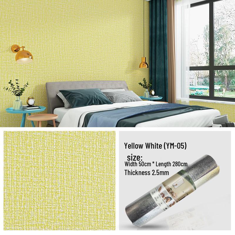 3D Self-Adhesive Linen Wallpaper: Thickened, Moisture-Proof, Light-Blocking, Thermal Insulation, Fire Retardant Aluminum Foil.