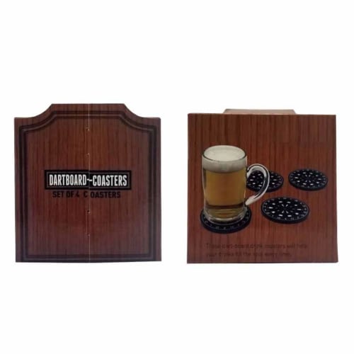 Avrpqiwy Unique Dartboard Drink Coasters, Set of 4, for Weddings and Parties, Funny and Cool Non-Slip Beer Mats
