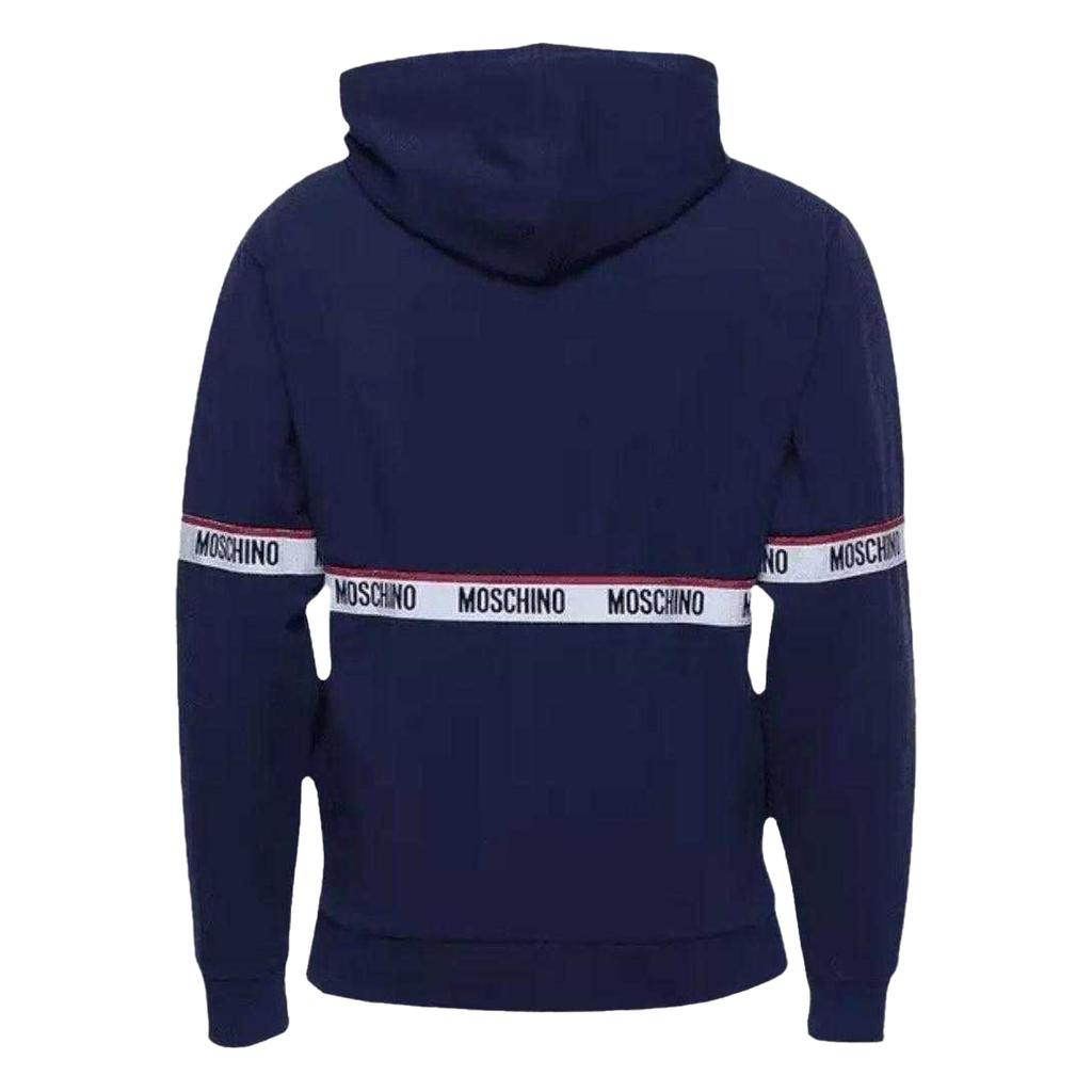 Moschino Mens Tape Branded Hoodie