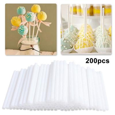 200Pcs Plastic Sucker Sticks Lolly Lollipop Candy Chocolate DIY Decorating Mold