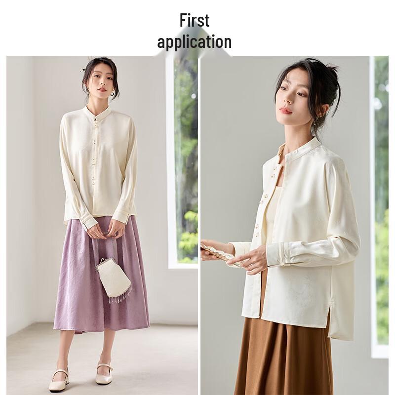 Chushen New Chinese Style Floral Long Sleeve Shirt