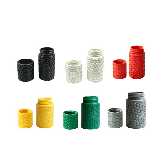 3D Printed Cotton Swab Storage Box, Mini Dustproof Spiral Cap Organizer, Honeycomb Appearance Container for Travel Cosmetic Bags Small Item