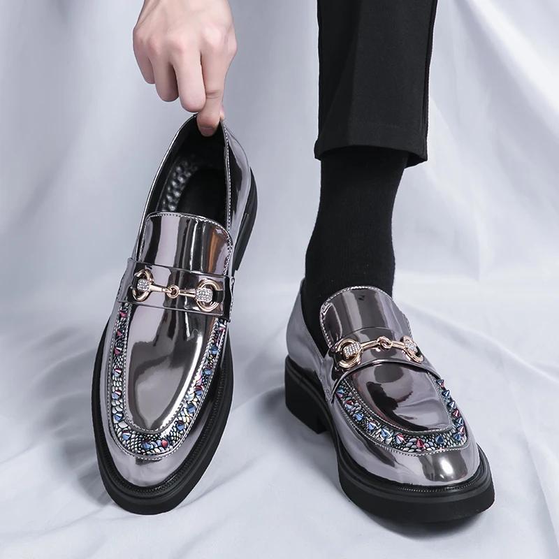 Mocassini alla moda Uomo PU Intrecciato Decorazione Fibbia Testa di Cavallo Confortevoli Uomo Scarpe Casual Eleganti da Business Grandi 38-46