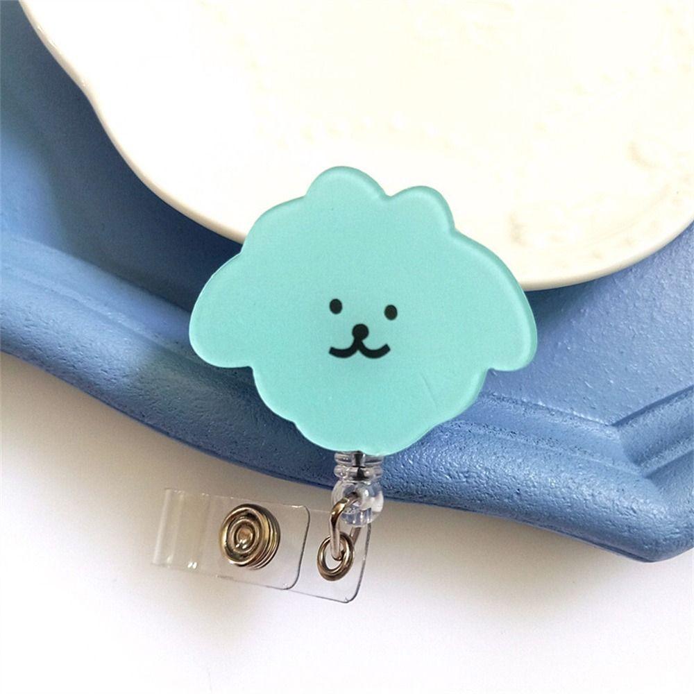 Name Tag Nurse Badge Reel Cartoon Dog Easy Pull Buckle Retractable Badge Holder  Doctor Students