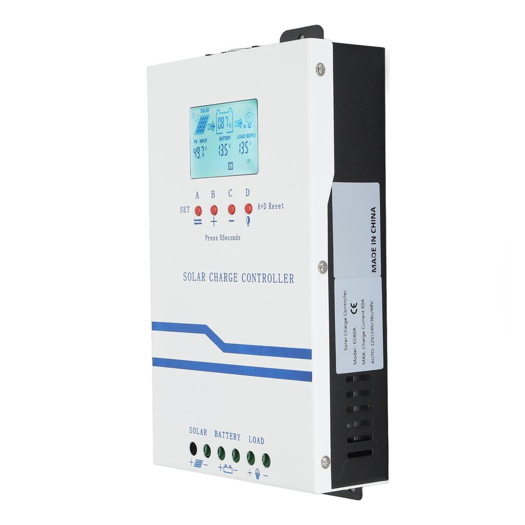 12V 24V 48V 60A Solar Charge Controller LCD Backlight Photovoltaic MPPT Solar Panel Regulator with LED Indicator