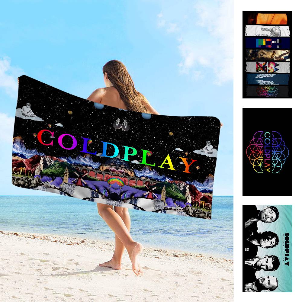 Classic Pop Rock Band C-Coldplay Bath Towel Microfiber Soft Water Absorbing Breathable For Girl Kids Cartoon Beach Towel
