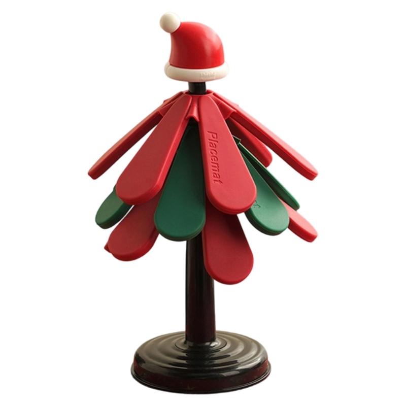 

Christmas Themed Heat Insulation Pad Dish Protector Decorative Placemat for Festivale Table Setting