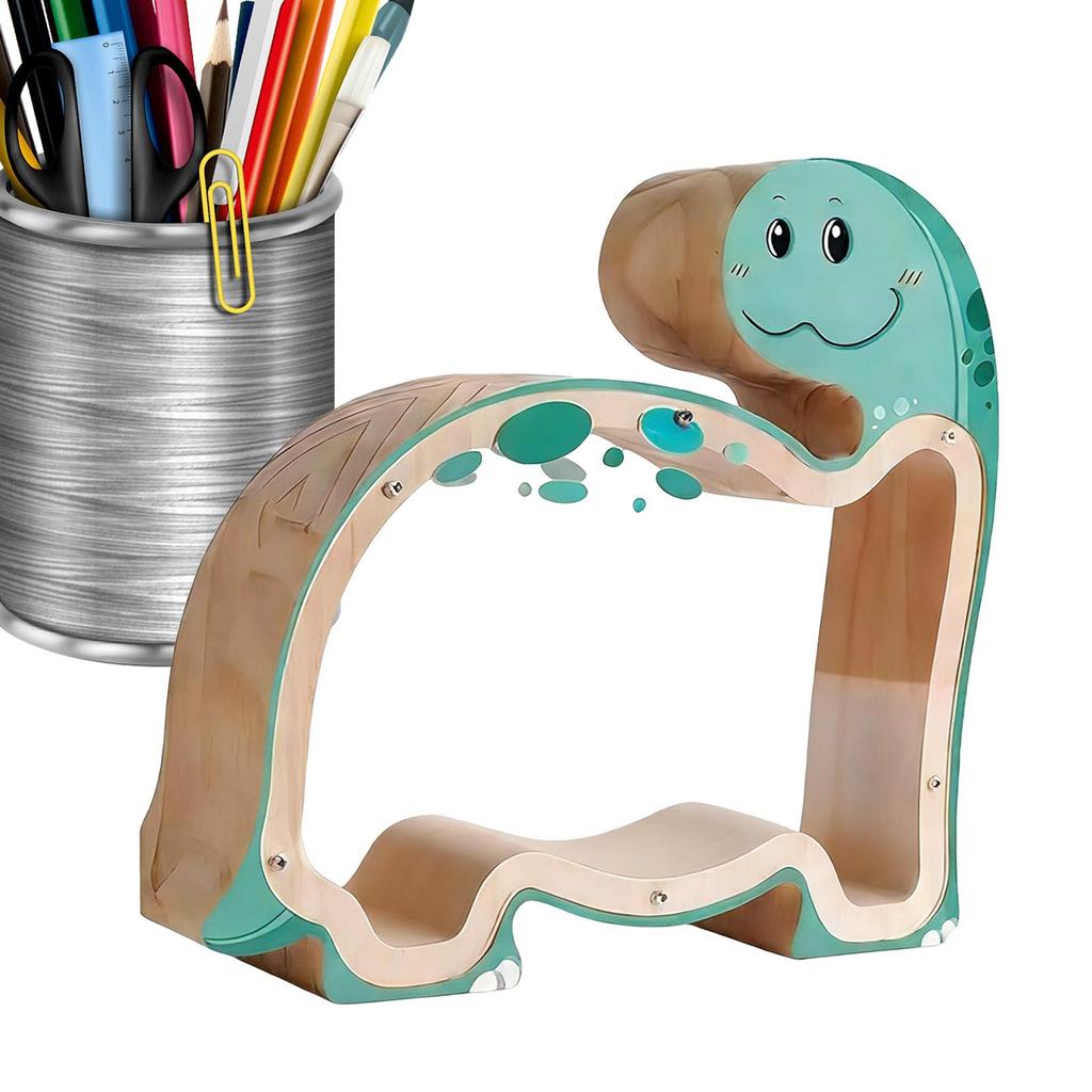 Kids Wooden Dinosaur Piggy Bank Coin Bank Wooden Dinosaur Safe Cash Box Transparent Design Coin Jar For Boys Girls