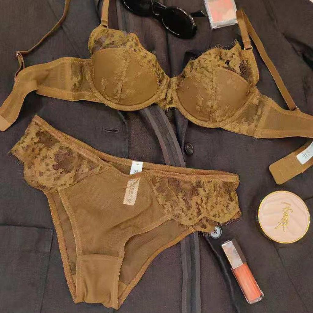 Französische Spitze Übergröße Anti-Hänge-BH-Set für Frauen