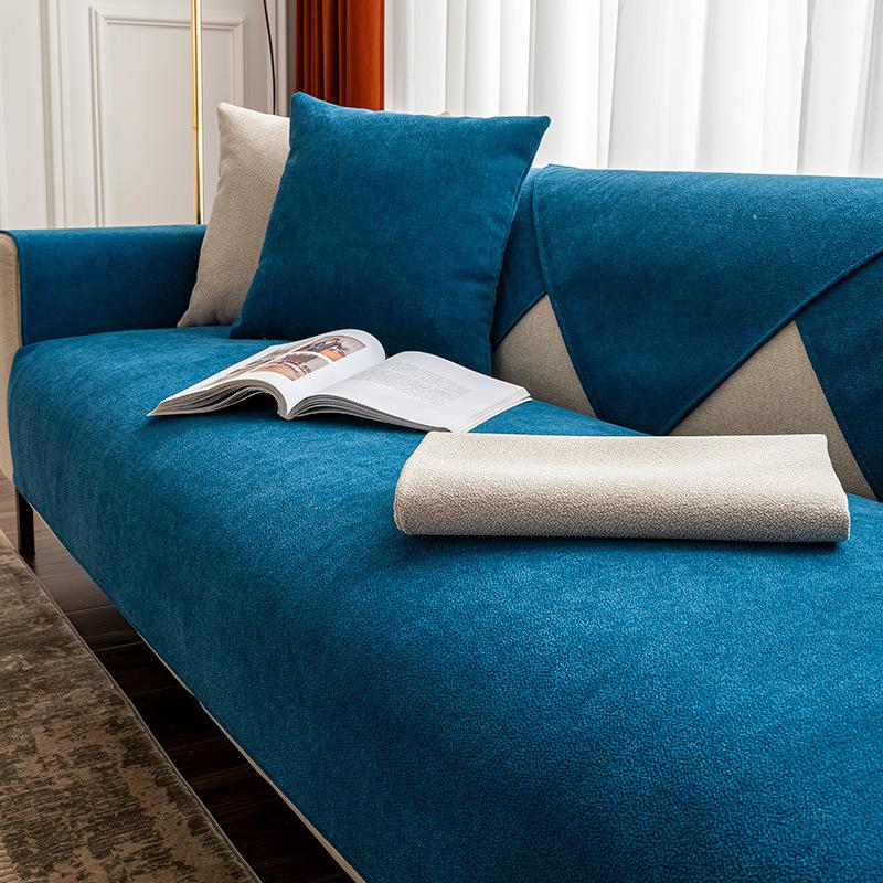 

Подушка для дивана, универсальный хлопковый и льняной чехол на четыре сезона, нескользящий чехол для гостиной, простой одиночный современный тканевый чехол, подушка 70*70