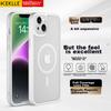 IPhone 14 Case, Apple 14 Protective Cover with Magnetic Wireless Charging, Frosted Anti-Drop Lens Full Protection Soft Edge Case, Ivory White