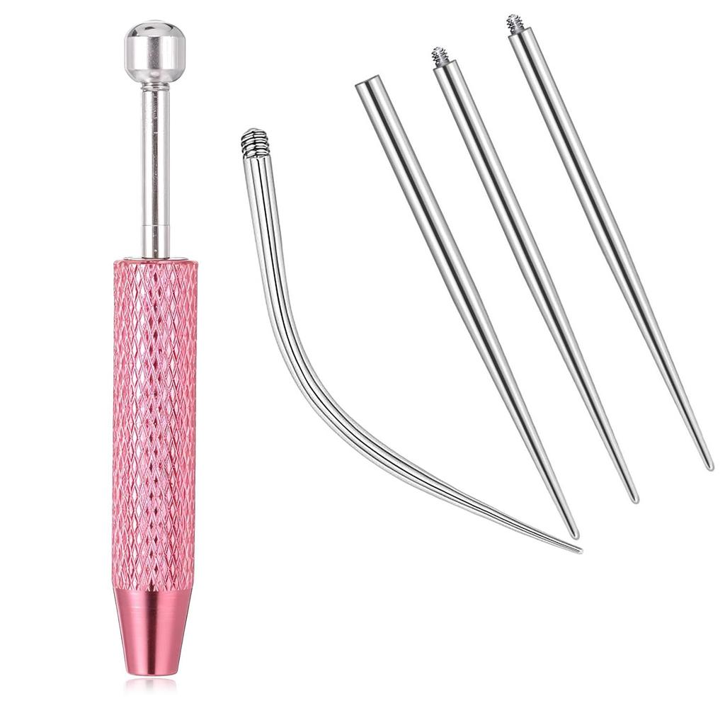 14/16/18G Titanový zakřivený zaváděcí kolík s kuželovým hrotem Nástroj Vnitřní závit Piercingový set Pro Tragus Helix Rty Nos Piercing Šperky