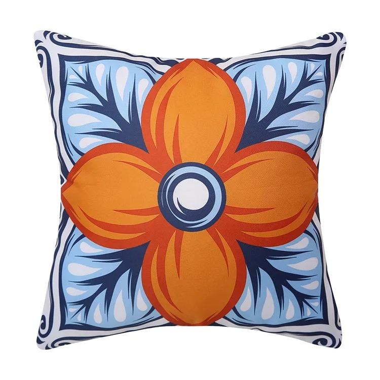 Retro Orange Blue Decorative Pillowcase Car Ornaments Office Living Room Sofa Home Pillowcase