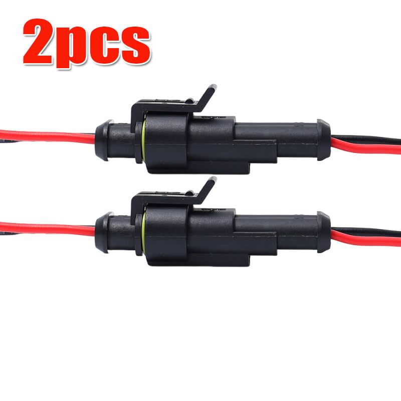 2Pin Automotive Electrical Connector Waterproof Male and Female Plug Cable Car Connector Plug Kit for LED Light Motorcycle Boat