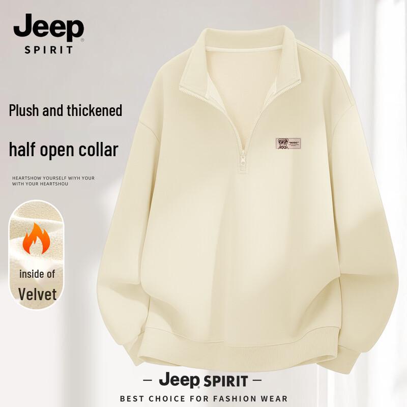 

JEEP SPIRIT Men s Half-Zip Fleece-Lined Sweatshirt 3XL