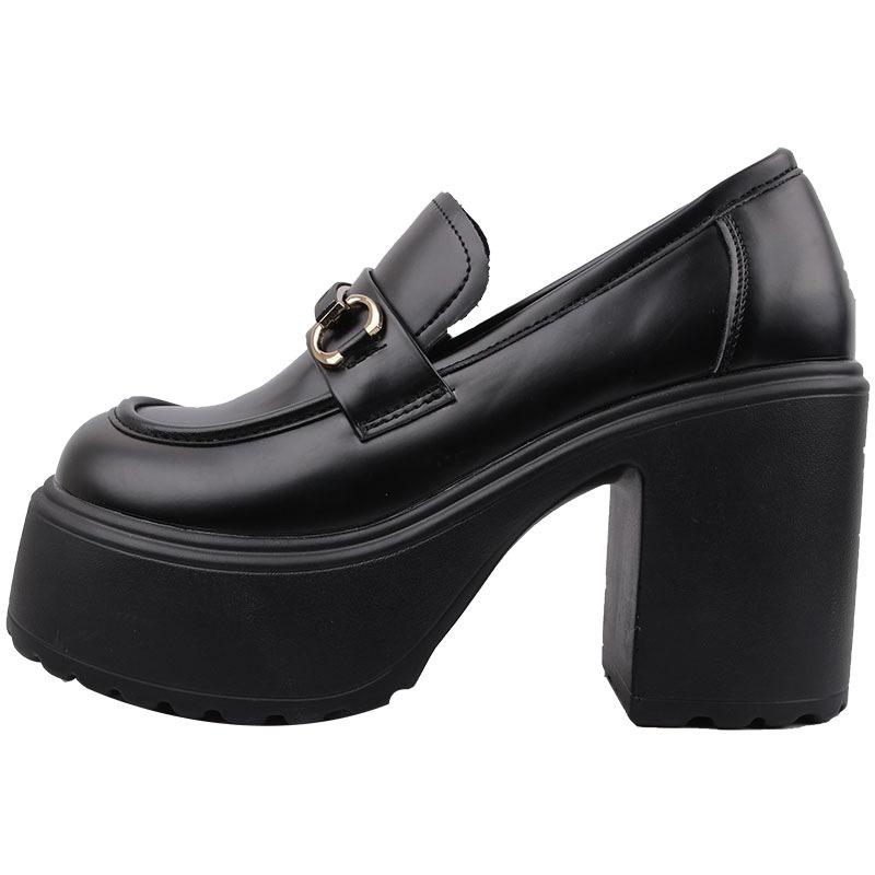 Internetová celebrita bílé francouzské malé silné podpatky dámské jaro a podzim 2025 nové univerzální malé kožené boty Mary Jane