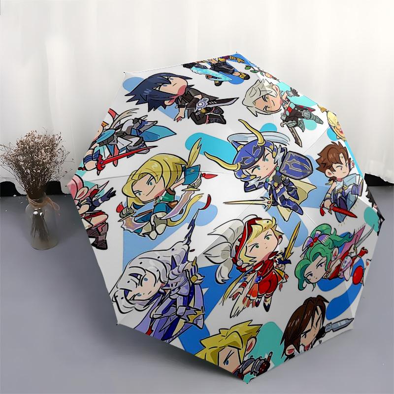 1pc Chibi Characters Outdoor Umbrella - Automatic Opening/Closing - Portable 3-Fold Design - 8-Rib Iron Frame - Perfect Gift for Fans, Travelers,