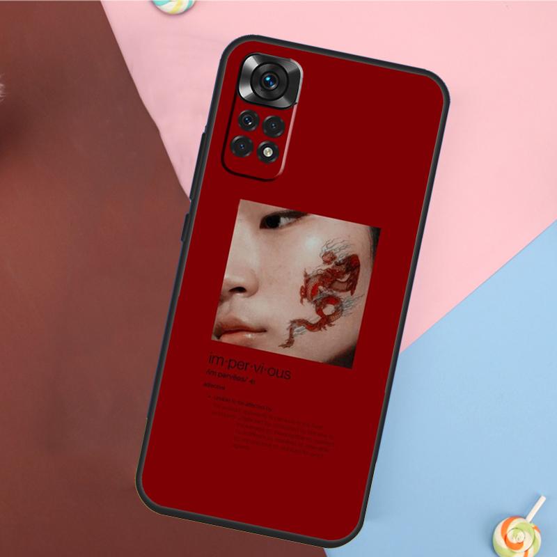 Red Aesthetics Doodles Art Cover For Xiaomi Redmi Note 14 13 12 9 10 11 Pro 9S 10S 11S 12S Redmi 14C 10C 12C 13C Case