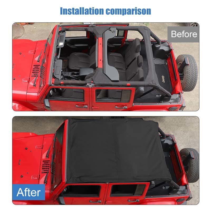 Cargo Mesh Roof Net Isolation Cover for Jeep Wrangler JK 2007-2017 4-Door version Car Exterior Accessories