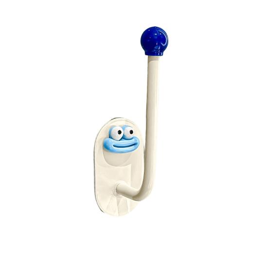 

Adhesive Wall Hooks Hair Accessories Organizer Rounded Edge Cartoon Adhesive Hook for Bathroom L синій